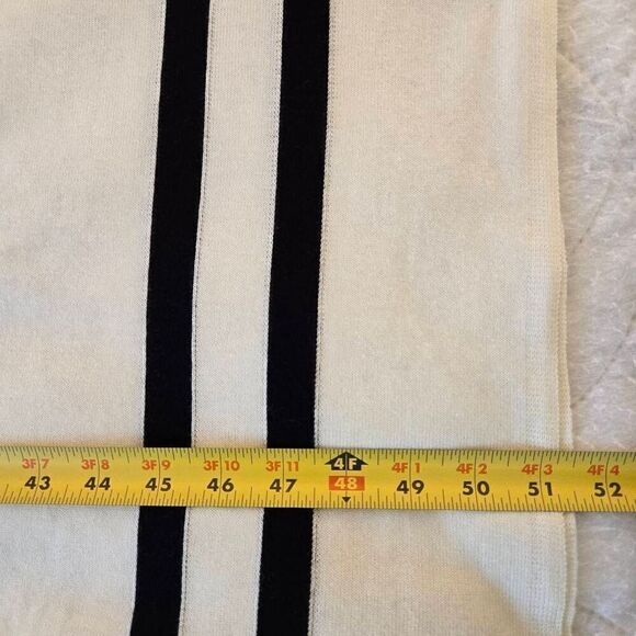 Talbots Womens Striped Open Front Ruana Wrap Poncho Cardigan Black & White OS - Picture 5 of 9